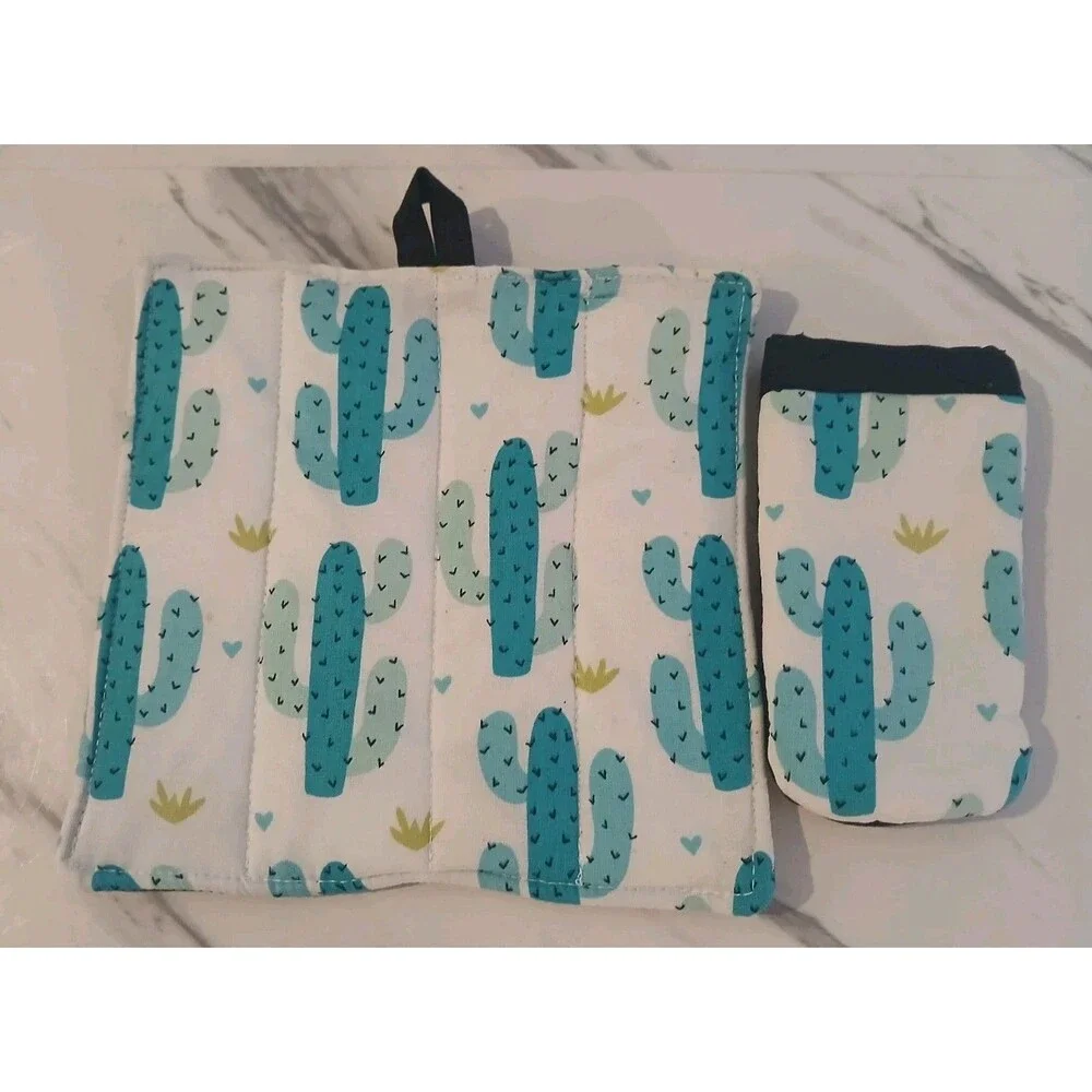 Handmade Cactus Potholder Skillet Holder Set Boho Holiday Gift